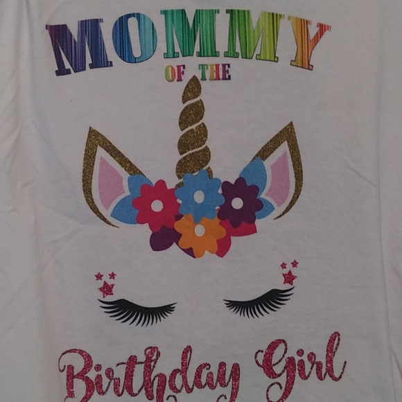 'Mommy of the Birthday Girl' Unicorn Shirt L n Leggings OSFM - Picture 1 of 8
